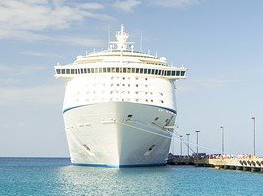 Docked cruise ship image