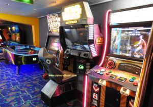 Video arcade area on Carnival Pride cruise ship - Solo Cruising