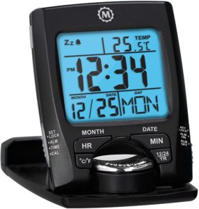 Travel Alarm Clock with Calendar and Temperature