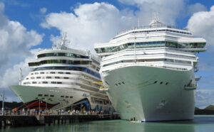 Two Cruise ships docked